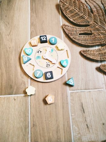 🕒Jeu d'apprentissage - Horloge puzzle 2 en 1 en bois - Vertbaudet 