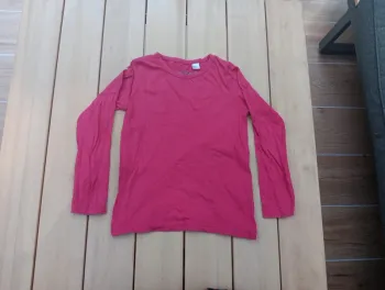 T shirt uni rose 6-7 ans