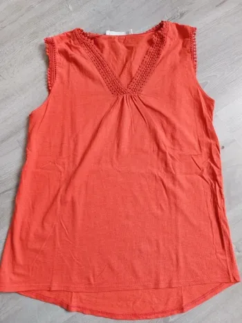Débardeur orange T S promod