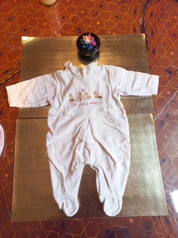 Pyjama chaud coton et velours jusqu'à 3 mois