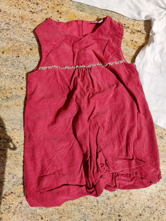 Robe velours rose 9 mois - photo numéro 2