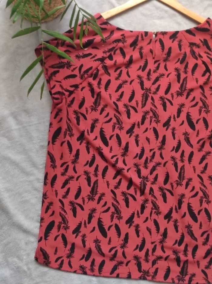 Blouse imprimée plume taille unique - photo numéro 7
