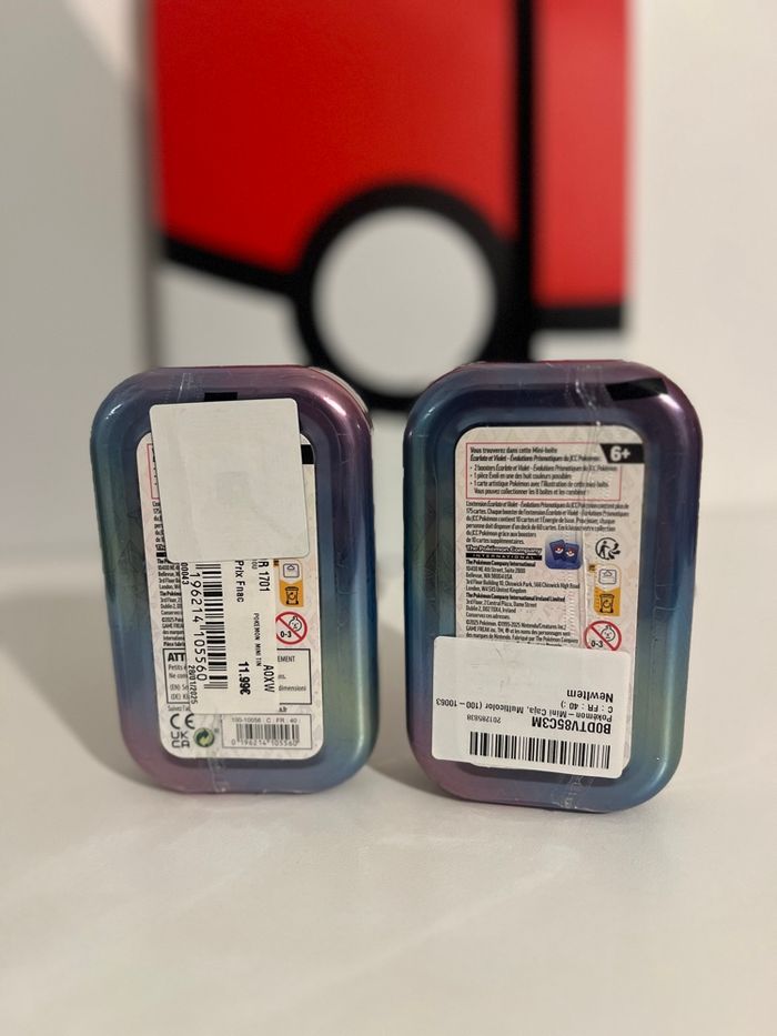 Lot de 2 mini tins évolutions prismatiques ev8.5 pyroli phyllali - photo numéro 2