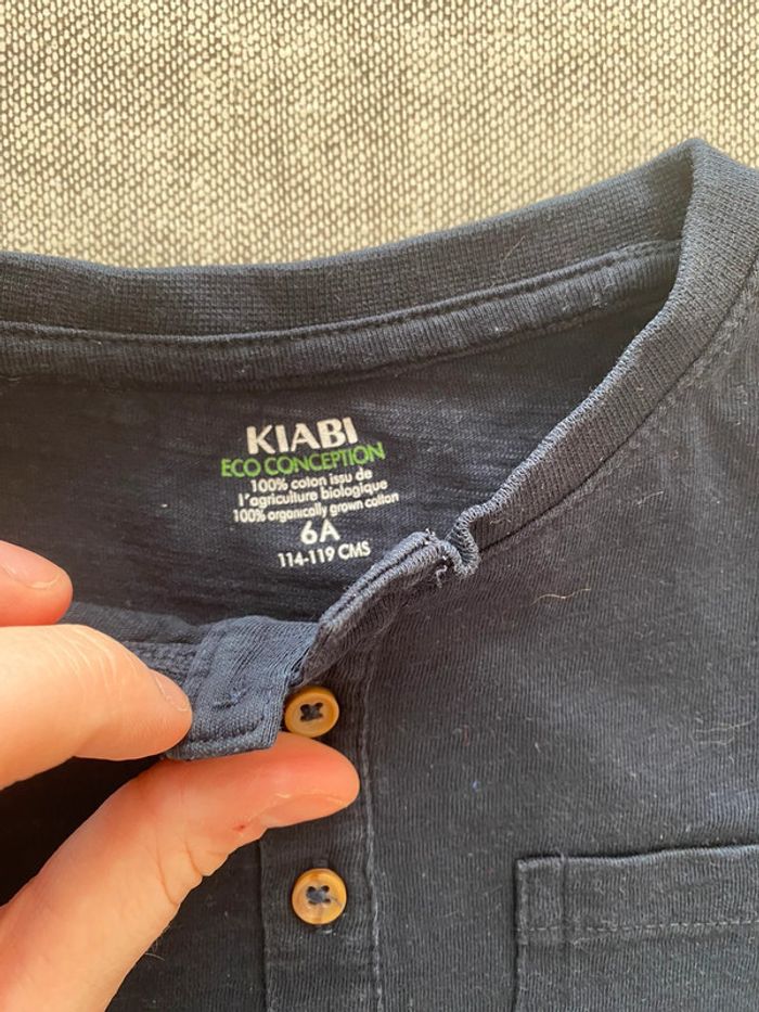 T shirt manches courtes marine Kiabi 6 ans - photo numéro 2