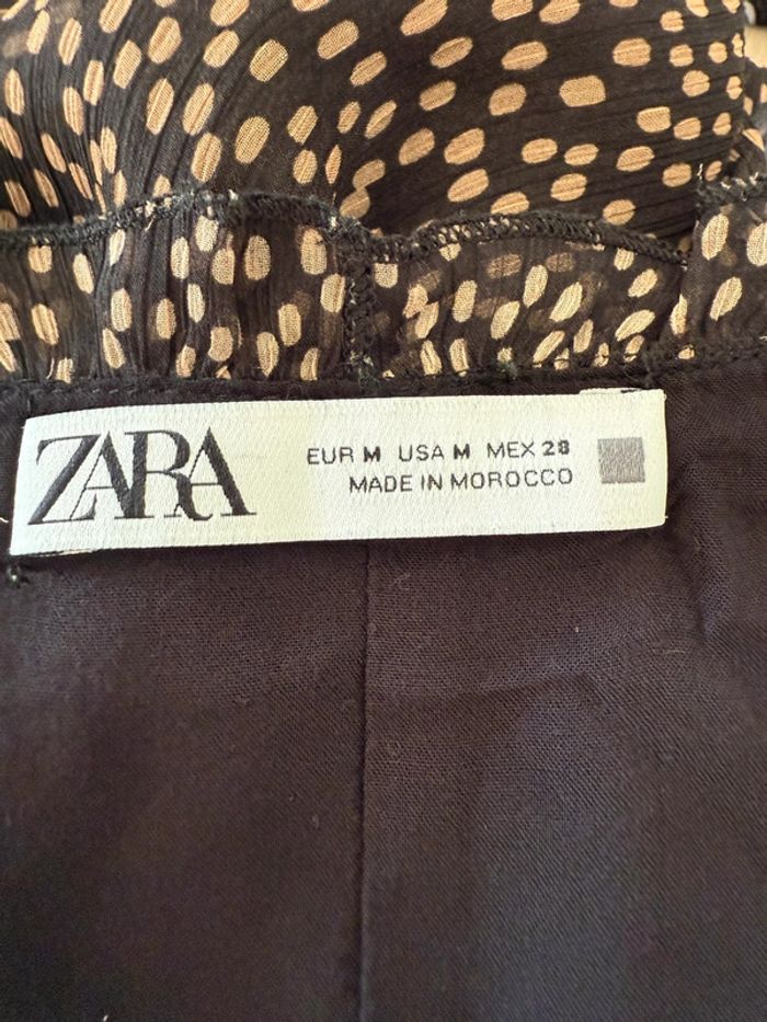 Robe noire tacheté beige Zara - photo numéro 8