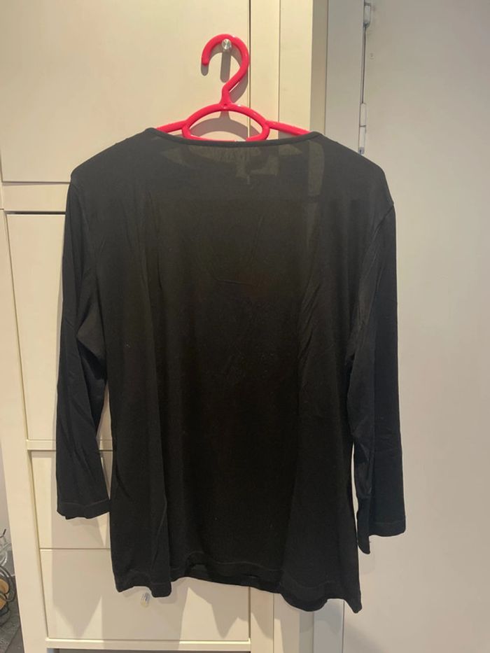 T shirt manches 3/4 noir maison 123 - photo numéro 3