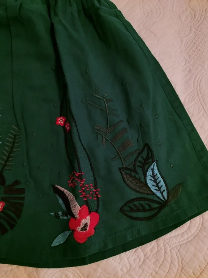 Robe brodée verte - 10 ans - DPAM - photo numéro 4
