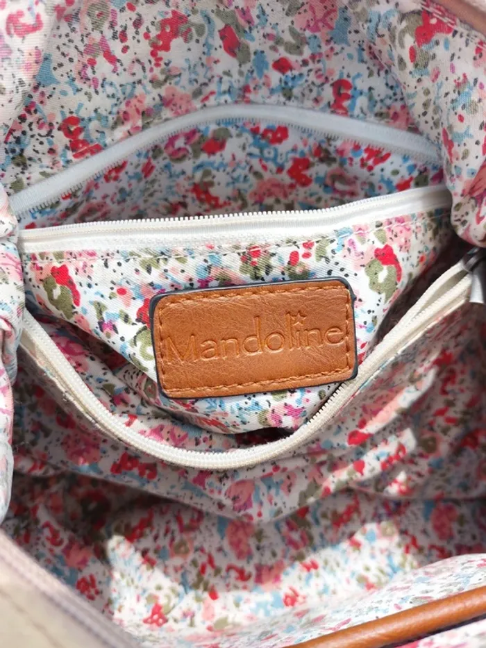 Sac Mandoline en toile, moutarde, légèrement pailleté - photo numéro 5