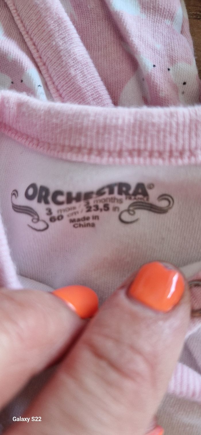 Pyjama bébé 3 mois Orchestra - photo numéro 3