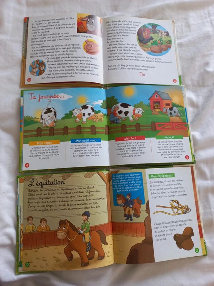 Lot de 3 livres la poule,la vache et le cheval editions atlas - photo numéro 4