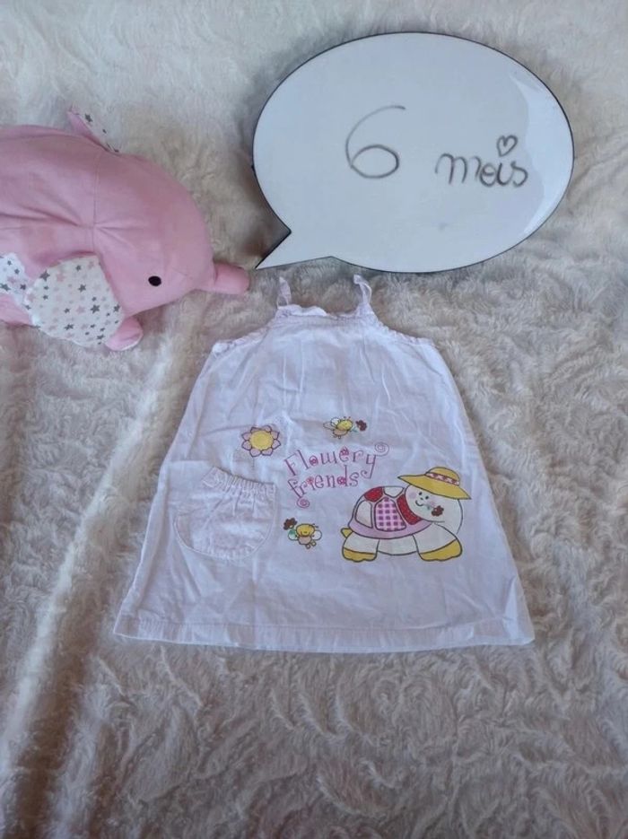 Robe été Fille 6 mois Flowery Friends 100% coton