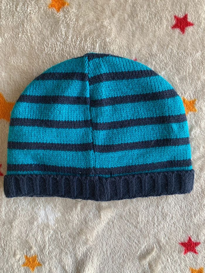 Bonnet Du Pareil Au Même Bleu Turquoise et Bleu Marine 18/24 Mois - photo numéro 2