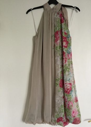 robe fleurie beige promod