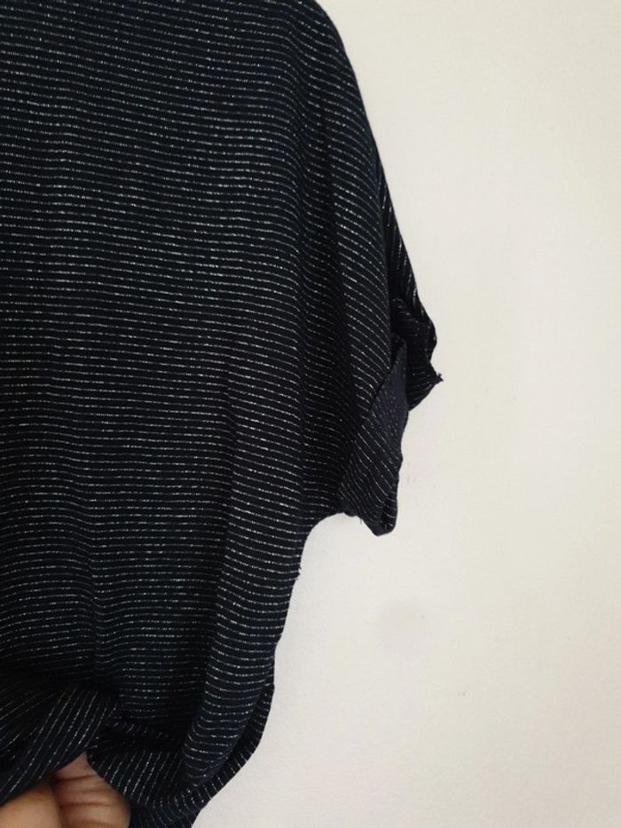 T-shirt léger rayé argent A1167 - photo numéro 3
