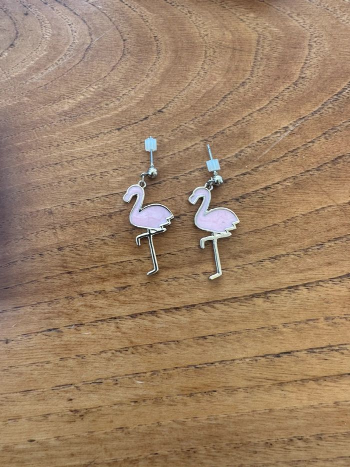Boucles d’oreilles flamants roses