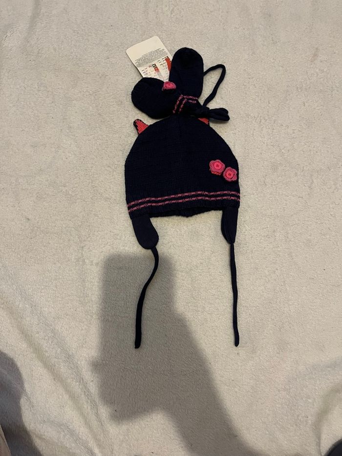 Ensemble bonnet et moufles fille Taille 0-3 mois Neuf