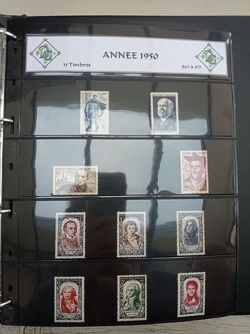 Timbres neufs - France - Collection - Année  1950