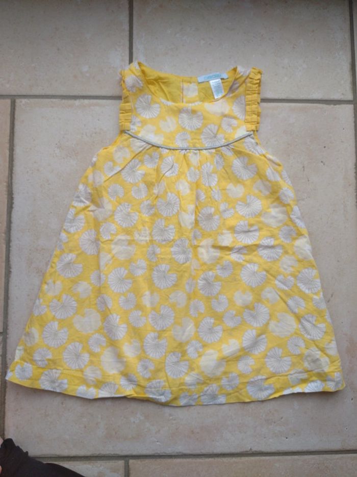 Robe Fille 18 mois Fleurs ou feuilles Obaïbi 100% coton