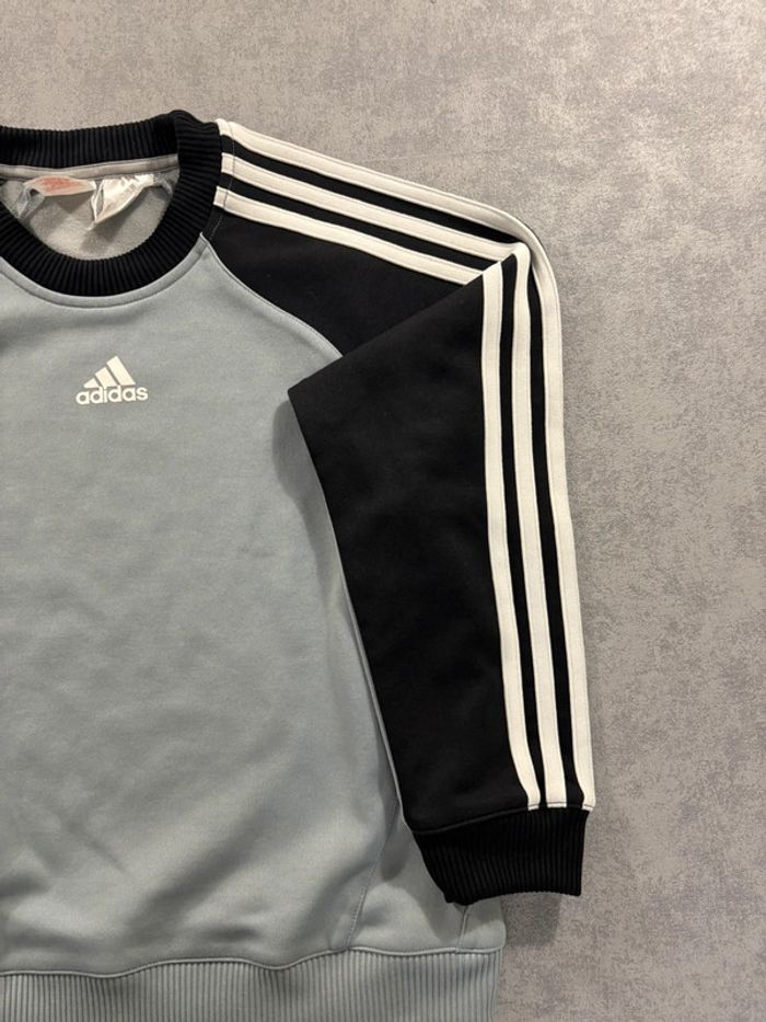 Pull Vintage Adidas 10 ans bleu et noir - photo numéro 6