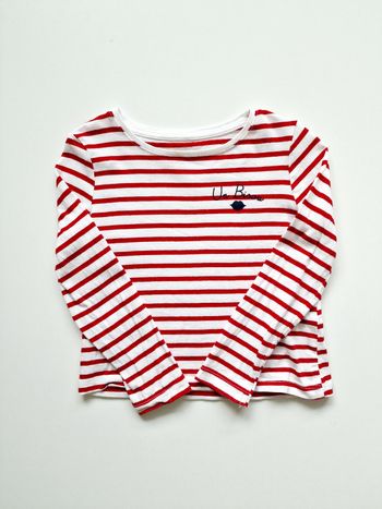 Kiabi - Tee-shirt marinière, manches longues - Un Bisou (3 ans)