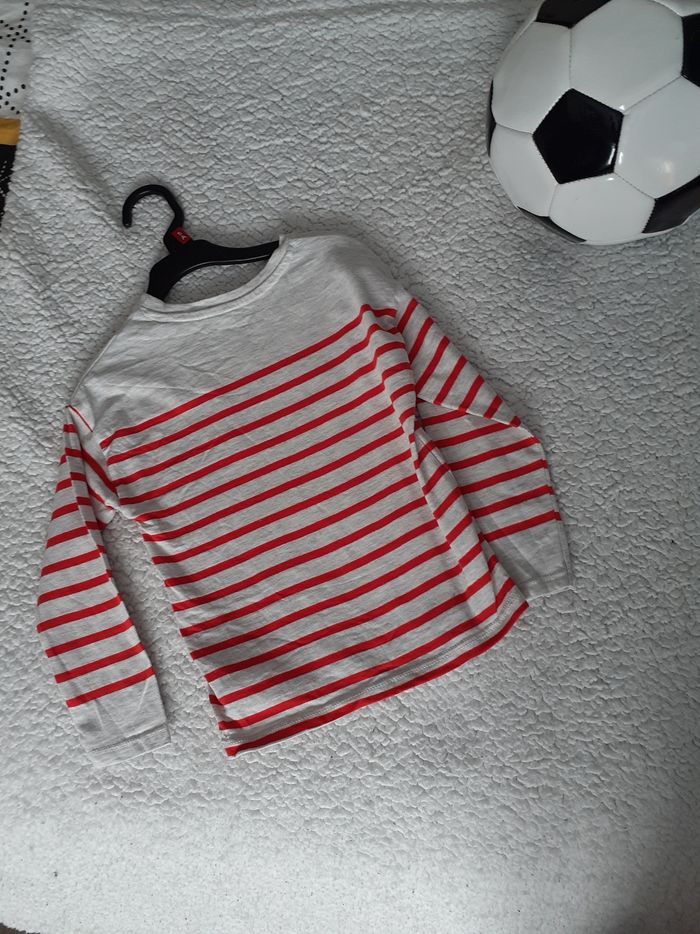 T-shirt rayé gris et rouge 4 ans Okaïdi - photo numéro 6
