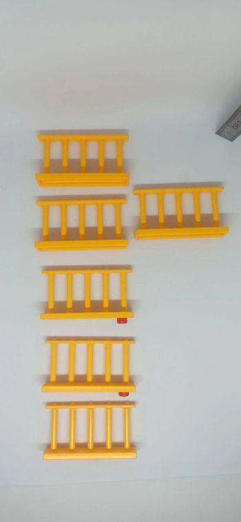 Lot de 6 barrières jaune pour terrasse playmobil