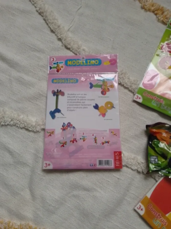 lot de 3 modelinos ( pièces plastiques souples ) neuf sous blister -Fleurus - photo numéro 6