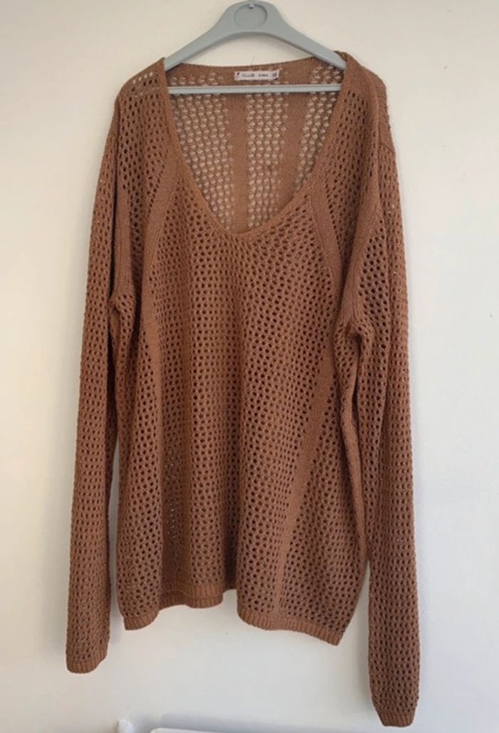 Pull en maille marron