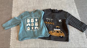 Tee-shirts  m.longues 3 mois ( lot de 2 )