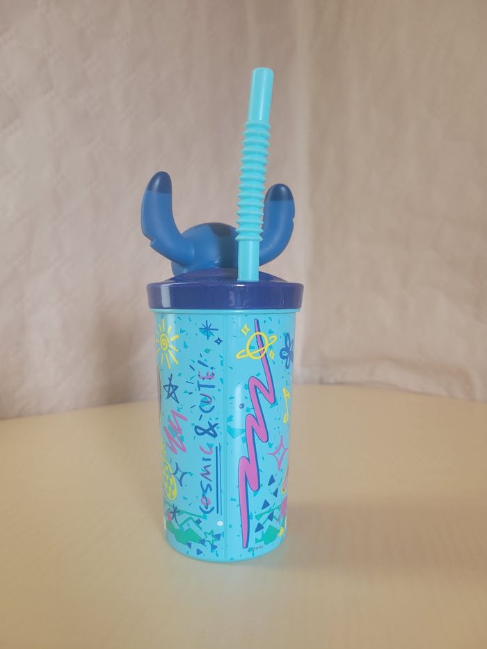 Verre gobelet avec paille Stitch - photo numéro 4