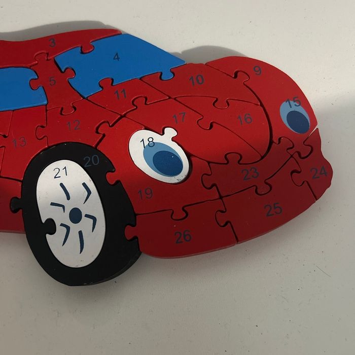 Puzzle bois voiture alphabet et chiffre - photo numéro 3