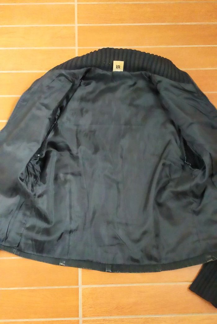 blouson femme en croute de porc et manche en laine Marque LR - photo numéro 3