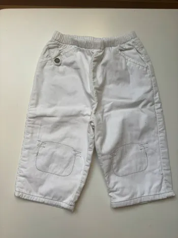 pantalon blanc 3 pommes vintage taille 9 mois