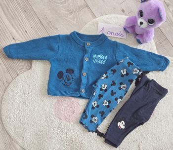 Gilet et 2 leggings Mickey 1 mois