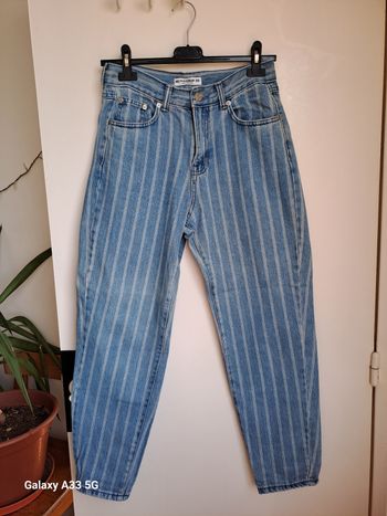 Jean rayé taille haute taille 36