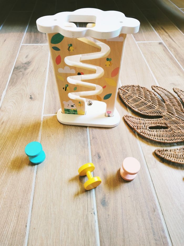 🐝 Toboggan/ descendeur rampe avec rouleaux en bois marque Janod