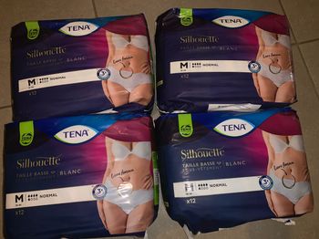 Lot de 4 Tena silhouette taille basse blanc x12 taille M