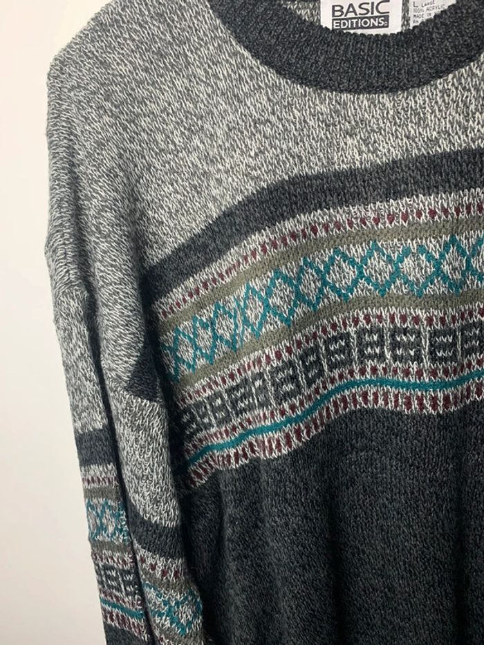 Pull d’hiver Basic editions vintage style bohème ethnic funky - photo numéro 2