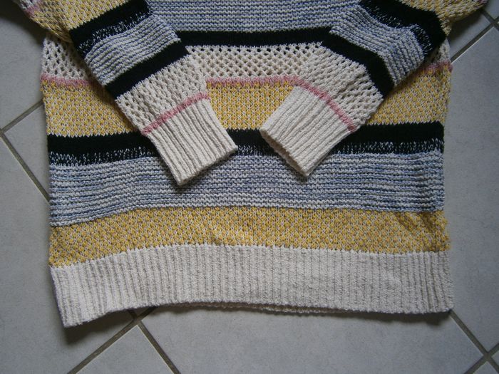 Pull ML à trous rayé multicolores PROMOD Taille L - photo numéro 8