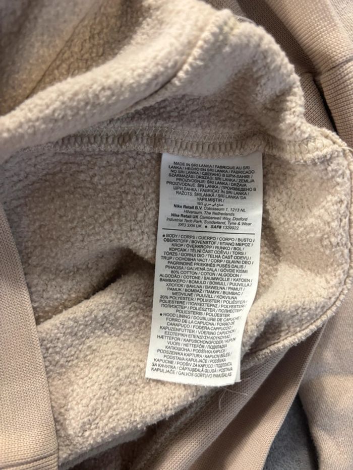Pull à capuche Nike Beige logo brodé Taille S - photo numéro 5