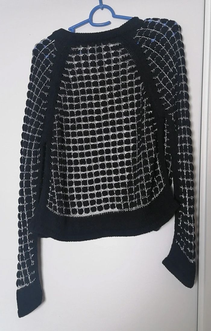 Veste / cardigan noir argenté ajouré Taille M Cop Copine - photo numéro 10