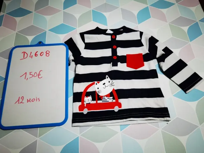 D4608 - tee-shirt garçon 12 mois