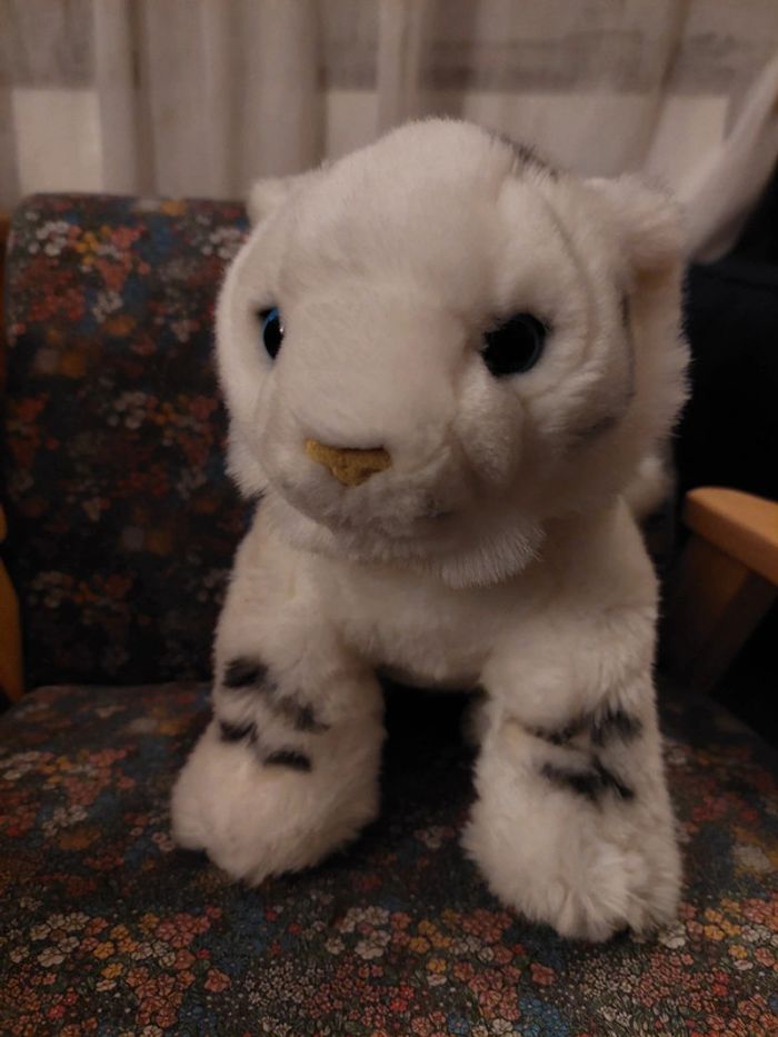 Nature planet - peluche bébé tigre blanc - photo numéro 2