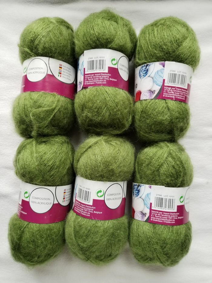 Lot de 6 Pelotes de Laine - Vert Prairie - Aspect Mohair
- photo numéro 1