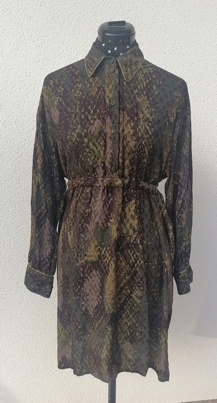 Robe fluide militaire kaki violet Taille M Ottod'ame - photo numéro 2