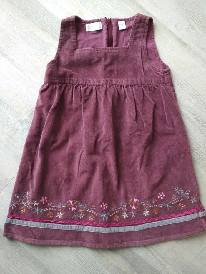 Robe velour prune 3 ans