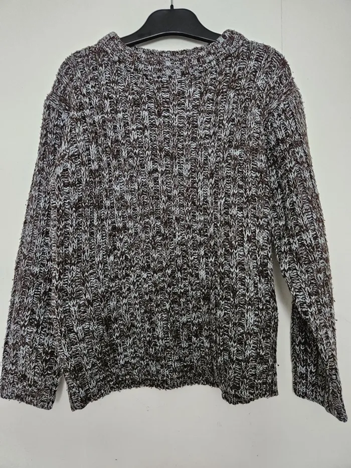 Pull chaud à mailles garçon - Taille 10 ans (138cm) - Tissaia - Chiné gris marron - photo numéro 3
