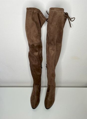Bottes, Cuissardes marrons clairs 36 talons 9 cm, matière effet daim Neuves jamais portées