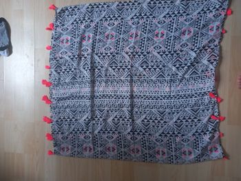 Pareo femme La halle blanc noir rose