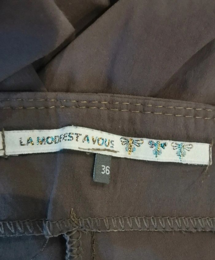 Pantacourt. Marron-taupe. Taille 36. La Mode Est À Vous - photo numéro 6